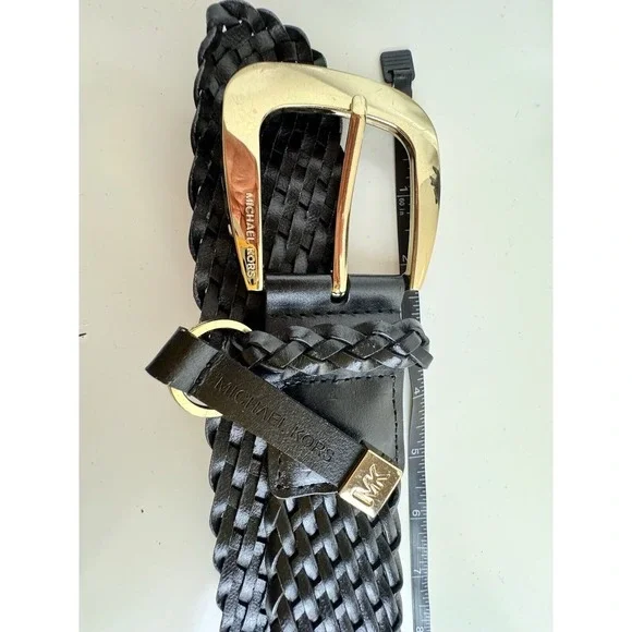 Michael Kors Black Braided Belt Gold Buckle Preppy luxurious Vintage Chic 47-20 Michael Kors Women main image 4